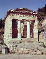 View of the Temple of the Treasures of the Athenians